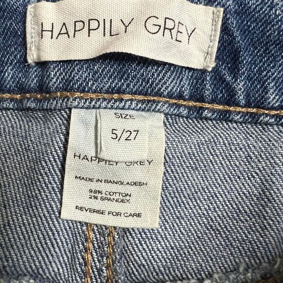 Happily Grey Super High Rise Wedge Jean Shorts 5/27 Denim Cutoff Distressed New - Picture 6 of 6